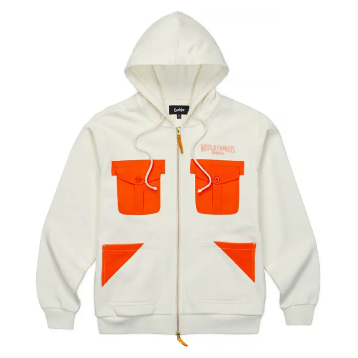 Cookies SF Workwear Zip Up Hoodie Off White (1)
