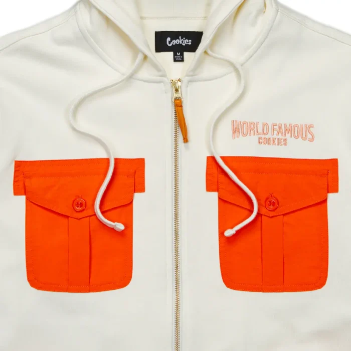 Cookies SF Workwear Zip Up Hoodie Off White (4)
