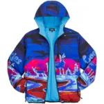 Cookies Tree Division All Over Print Hooded Nylon Puffer Jacket (3)